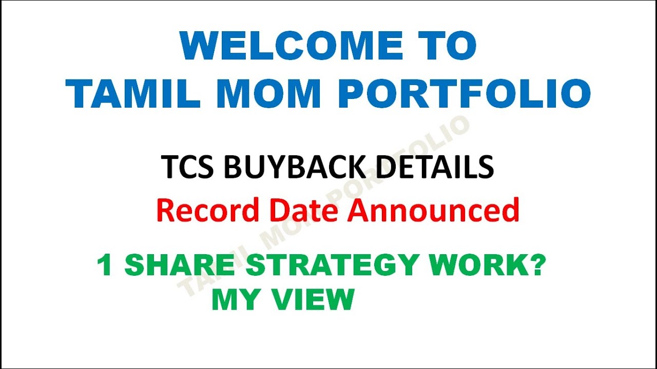 TCS BuyBack Record Date Announced | TCS BuyBack - YouTube