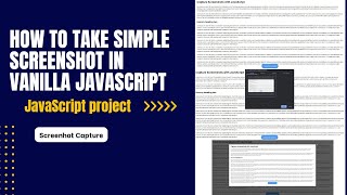 How to Take Simple Screenshot in Vanilla JavaScript | Capture Screenshot in JavaScript @ficoderit