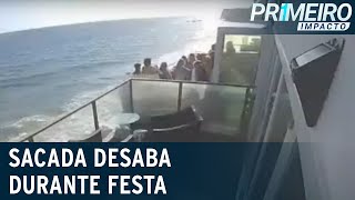 Sacada de imóvel à beira-mar desaba com 15 pessoas | Primeiro Impacto (11/05/21)