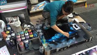 Amazing spray paint artist in Rome, Italy