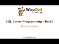 SQL Server Programming Part 9 - Table Variables