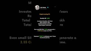 “Turn ₹1,000 into ₹2.35 Crore with a Simple SIP | Smart Investment Plan Explained” #sip #investment