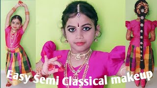 Semi Classical dance makeup at home in telugu|ఇంట్లోనే Semi classical dance makeup ఈజీగా చేసుకోవచ్చు