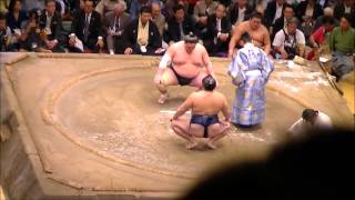 Terunofuji beat Kakuryu !! 【Last day, Aki-basho, 2015】(Full ver.)