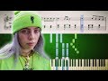 bad guy - Billie Eilish - Piano Tutorial + SHEETS