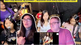 Don't Stop Believin' by JOURNEY | Missioned Souls family band (studio) cover - 🇩🇰REACTION