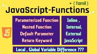 JavaScript Functions in Tamil | Inline/Internal/External JS| JavaScript Tutorial in Tamil