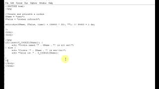 Create and retrieve a cookie php