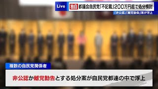 【独自】都議会自民党の政治資金問題　「200万円以上不記載で非公認」案が浮上