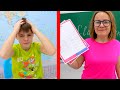 Bogdan and Anabella at School  - Big Video compilation about school, friendship and knowledge