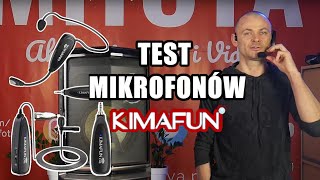 Prezentacja kilku modeli mikroportów marki Kimafun - mikrofony krawatowe i nagłowne