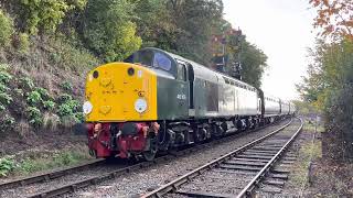 40106 leaves Bewdley Severn Valley Railway 22 October 2023