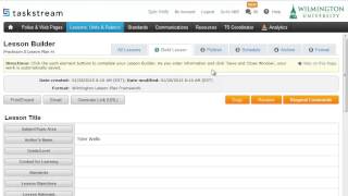 Lesson Builder in Taskstream