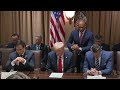 hud secretary scott turner prays over trump’s first cabinet meeting