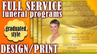8-Sided Graduated Funeral Program Bottom Fold Design - "Glow"