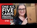 Let's Unbox the Latest Card Kit from @SimonSaysStamp and make FIVE cards!