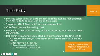 TMHS 2021 December STAAR EOC Test Administrator Manual Training