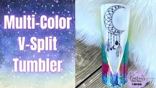 Multi-Colored Glitter V-Split Tumbler | COURTNEY'S CUSTOMS GLITTER BUNDLE!