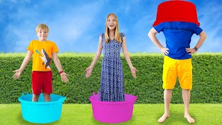 Amelia, Avelina and Akim try the bucket challenge