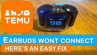 TEMU WIRELESS EAR-BUDS WON'T CONNECT | HOW TO FIX