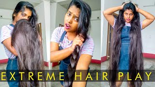 Model Nikki Sensual Long Hair Playing 🔥 Part-1