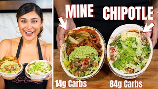 MY LOW CARB LUNCH VS CHIPOTLE - Which is BETTER for You? How To Make Keto Chicken Burrito Bowl