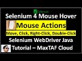 Selenium Webdriver - Selenium Mouse Hover and Click | Selenium Mouse Actions | Selenium Mouse Click