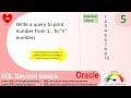 Oracle sql practice exercise with solution | SQL query to print sequence of numbers