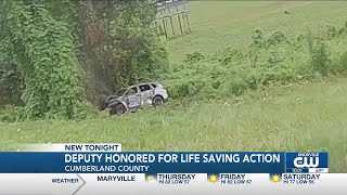 Cumberland County deputy honored for saving a mother and son from burning car