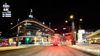 Relaxing Evening Drive around Helsinki Downtown | Finland Street Tour 🇫🇮 | 4K