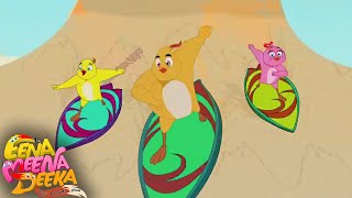 Desert Surfing Chickens: Outrunning the Sneaky Wolf! | Eena Meena Deeka | Videos for kids