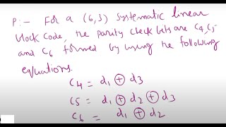 LINEAR BLOCK CODES SOLVED PROBLEM