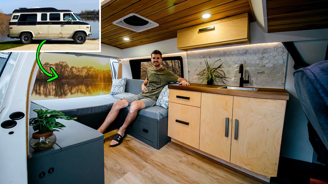 Diy 90s Van To Modern Tiny Home The Entire Build Decorating Tricks