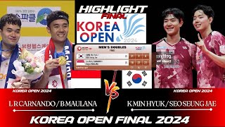 FINAL KOREA OPEN 2024 JUARA LEO ROLLY CARNANDO DAN BAGAS MAULANA vs Kang Min/Seo Seung Jae BADMINTON