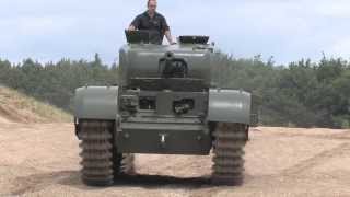 Wartime Churchill Tank driving with latest Challenger 2 Tank