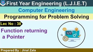 Lec-38_Function returning a Pointer | Programming for Problem Solving | First year Engineering