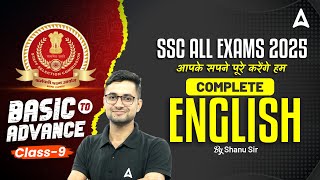 All SSC Exams 2025 Complete English Class | Basic To Advance | Class -9 | By Shanu Sir