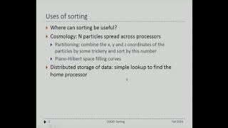 Parallel Sorting Lecture