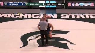 174 LBs: #3 Myles Amine (Michigan) vs. Drew Hughes (Michigan State) | Big Ten Wrestling