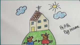 Easy Drawing pepa pig 🐷🐖 🏠 house