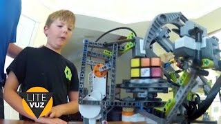 9-year-old invents robot to solve Rubik's cube