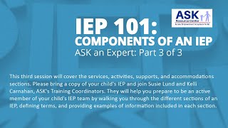ASK an Expert: Components of an IEP - Services, Activities, Supports & Accommodations - Part 3 of 3