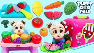 Disney Jr Puppy Dog Pals Keia Eats Toy Velcro Cutting Fruits and Vegetables!