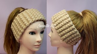 DIADEMA TEJIDA A CROCHET PASO A PASO / Cómo tejer