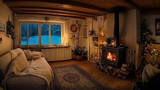 Warm Winter Cabin Atmosphere | 💤Relaxing Sleep accompanied by the Crackling Sound of the Fireplace