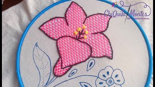 Bordado Fantasía Flor 33 (Flor Lily) / Hand Embroidery: Flower / Fantasy Stitch