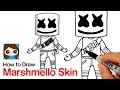 How to Draw Marshmello | Fortnite Skin