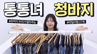 찐 하비가 말아주는 청바지 27개 몽땅 입어보기👖| 통통녀 바지 하울 | 가을 데일리룩