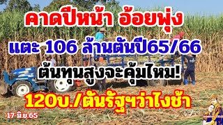 คาดผลผลิตอ้อยไทยปี65/66พุ่งแตะ106ล้านตัน ราคาจะคุมทุนไหมต้นทุนพุ่ง1500บ./ตันรอ120บ./ตันยังเงียบ