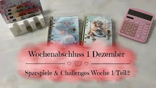 🦋Wochenabschluss 1 Dezember | Sparspiele&Challenges Woche 1/Teil 2 | Sparen mit der Umschlagmethode🦋